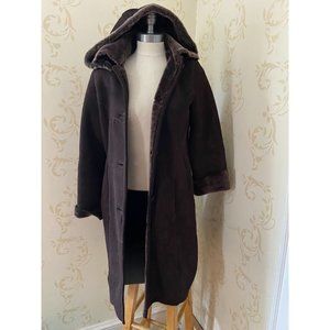 Estimo Small Brown Hoodie Authentic Shearling Jacket